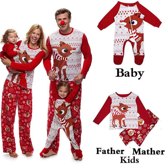Rudolf Christmas Family Matching Pajamas 6m-3T