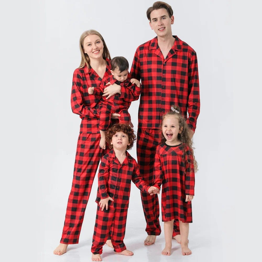 Red Plaid Christmas Family Matching Pajamas