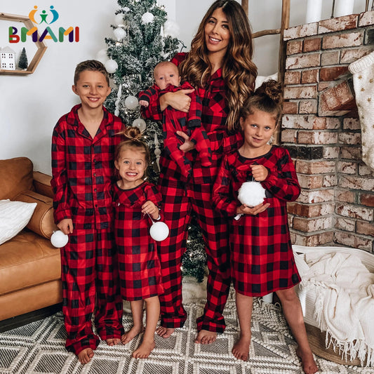 Red Plaid Christmas Family Matching Pajamas