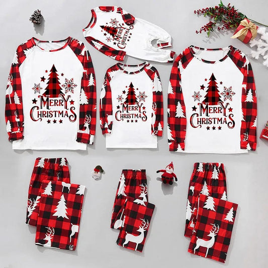 Merry Christmas Plaid Family Matching Pajamas Paw/ Maternity