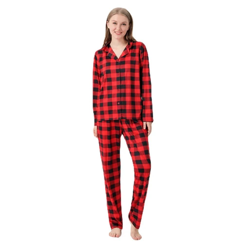 Red Plaid Christmas Family Matching Pajamas