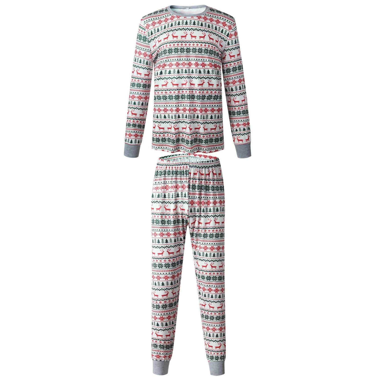 White Red and Green Deer Christmas Family Matching Pajamas