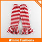 Stripes 2- layered Ruffled legs Toddler Girls Knit Long Pants
