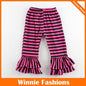 Stripes 2- layered Ruffled legs Toddler Girls Knit Long Pants