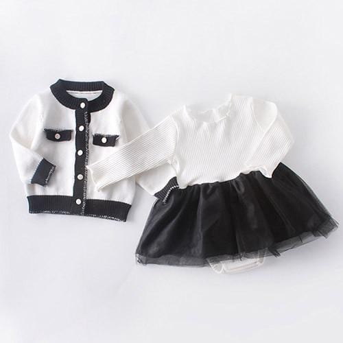 Toddler Stylish Sweater Set Cardigan + Shorts