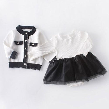 Toddler Stylish Sweater Set Cardigan + Shorts