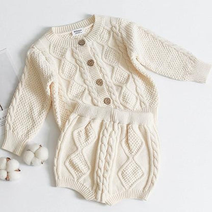 Toddler Stylish Sweater Set Cardigan + Shorts