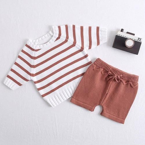 Toddler Stylish Sweater Set Cardigan + Shorts
