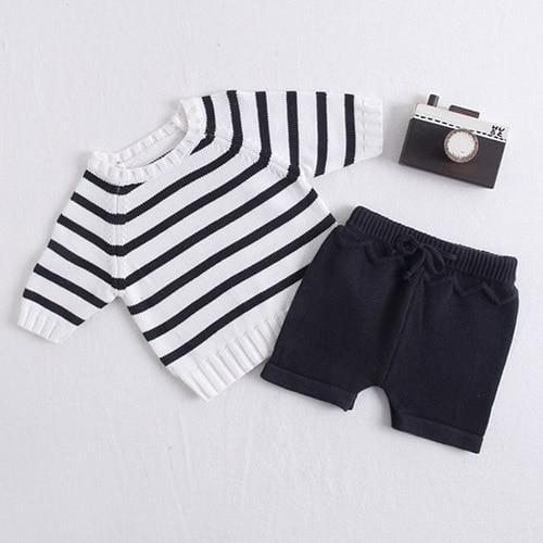 Toddler Stylish Sweater Set Cardigan + Shorts