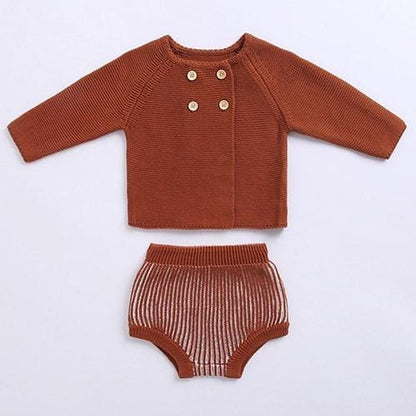 Toddler Stylish Sweater Set Cardigan + Shorts