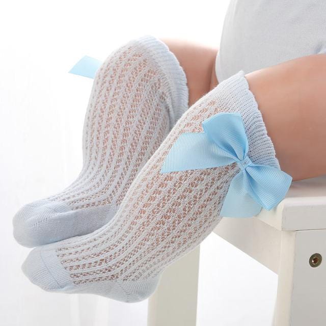 Toddler Girls Bow Cotton Mesh Breathable Socks  0-3 years