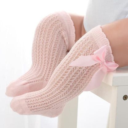 Toddler Girls Bow Cotton Mesh Breathable Socks  0-3 years