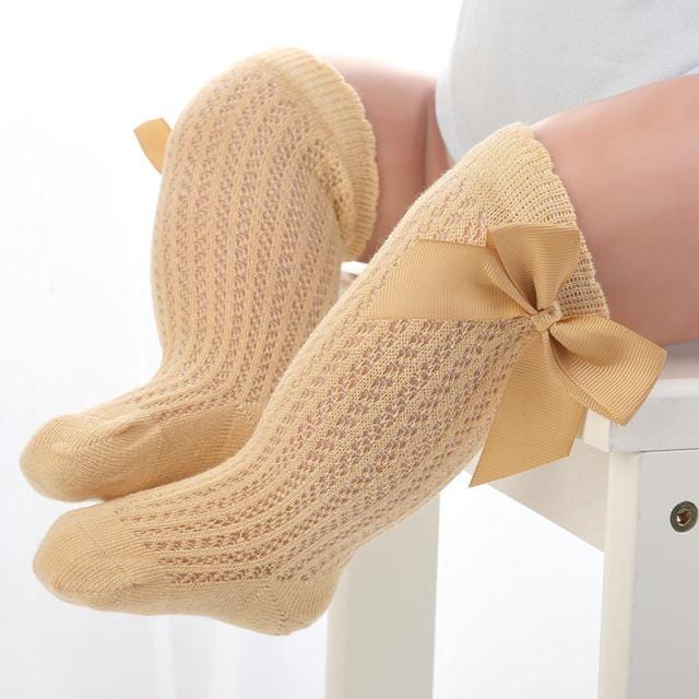 Toddler Girls Bow Cotton Mesh Breathable Socks  0-3 years