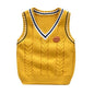 Toddler Boys V-neck  Hemp Cotton Knitted Vest Sweaters -School Uniform