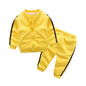 2pcs Toddler Cotton Long Sleeves Solid Zipper Jacket + Pants Tracksuit