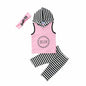 Toddler Girls  Hoodie + Striped Leggings+ Headband Outfit 1T-6T