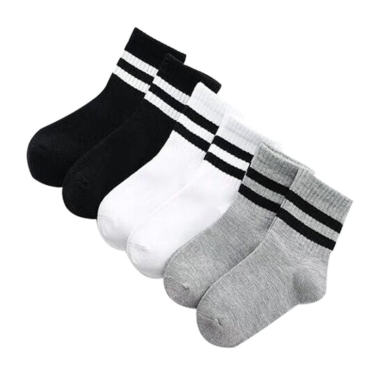 3 Pairs / lot Toddler Boys Stripe High Quality Cotton Socks 3-15 Year