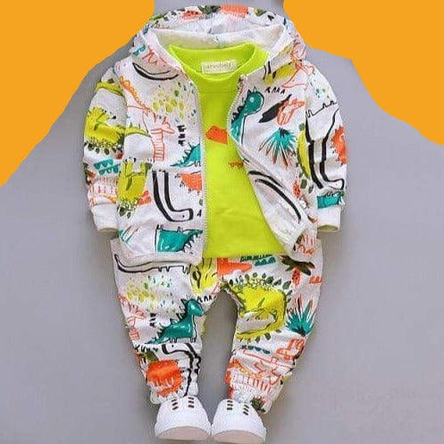 3Pcs Toddler Graffiti Cotton Tracksuits - T Shirts + Jacket + Pants