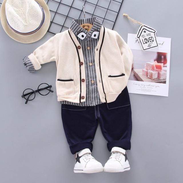 Toddler Cotton Casual Suit - T Shirts + Jacket + Pants