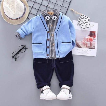 Toddler Cotton Casual Suit - T Shirts + Jacket + Pants