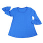 Toddler Knit Solid Ruffle Long Flared Sleeve Dress - Spring /Autumn