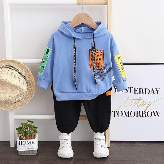 Toddler Letter Hoodies + Pants Casual suit set  2Pcs/sets