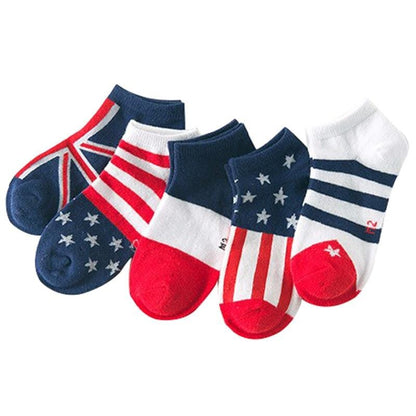 5 pairs / lot  Flag pattern cotton  children socks 3 - 11 years
