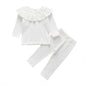 2pcs Toddler Girls Long Sleeve Solid T-Shirt + Leggings Set  (9m-3T)