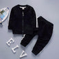 2Pcs Toddler Cotton Zipper Jacket Pants Tracksuits