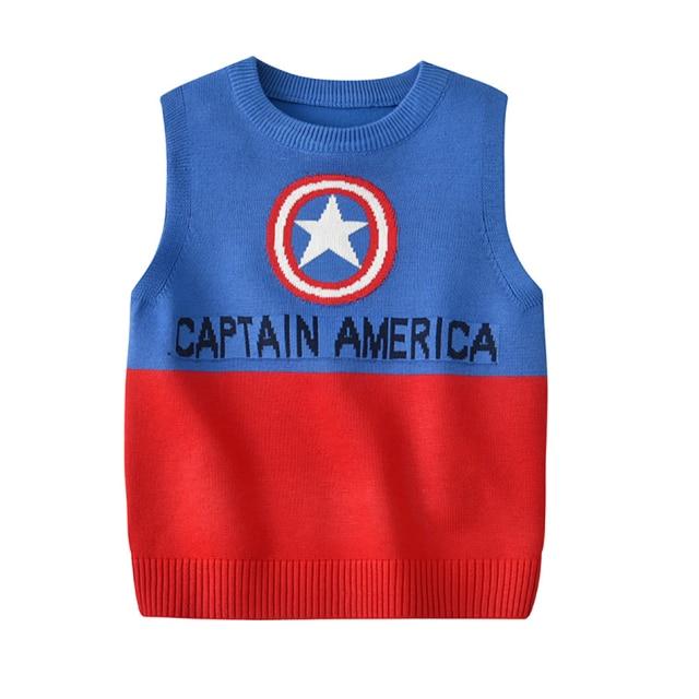 Toddler Boys 100% Cotton Knitted V-Neck Sleeveless Boys Sweater - School Uniform