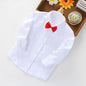 Toddler Boys White Long Sleeve Turn-down Collar Shirts