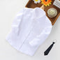 Toddler Boys White Long Sleeve Turn-down Collar Shirts