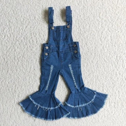 Toddler Girls Denim Overalls Bell Bottom