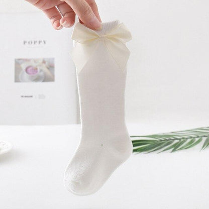 Big Bow Knee - High Soft Socks  0-3 Years