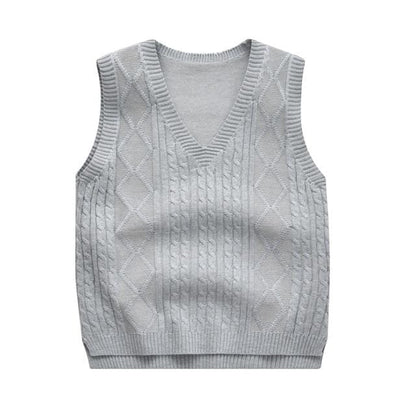 Toddler Boys Cotton Knitted V-neck Vest Sweaters