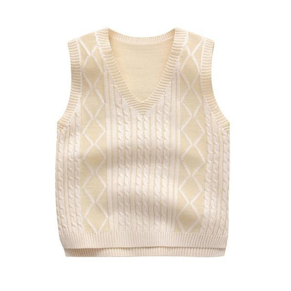 Toddler Boys Cotton Knitted V-neck Vest Sweaters