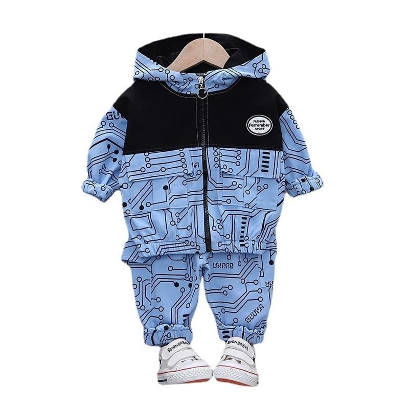 Toddler Boys  Hooded Jacket & Pants 2Pcs/Set
