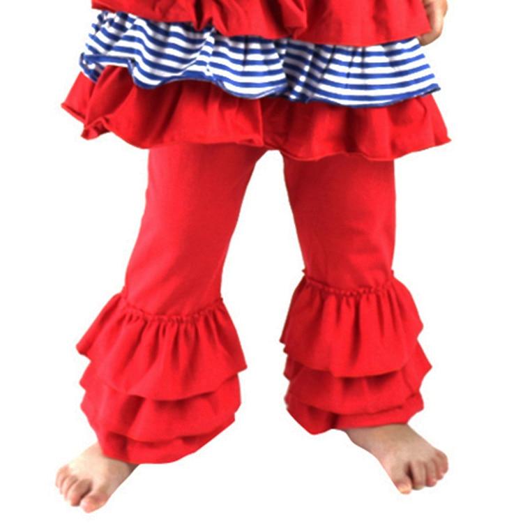 Toddler Girls 3-Layers Ruffle  Cotton Flare-Legs Pants (1T - 5T)