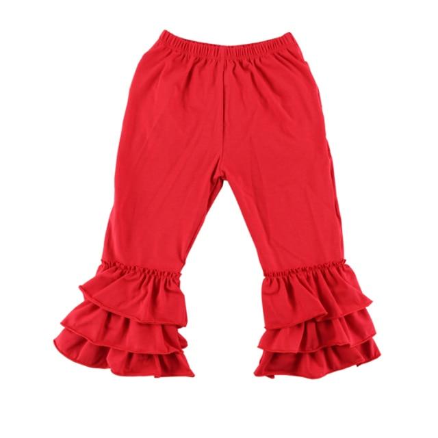 Toddler Girls 3-Layers Ruffle  Cotton Flare-Legs Pants (1T - 5T)