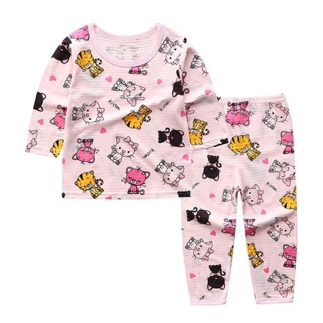 Toddler Pajama Sets - O-Neck T-Shirt Tops with Pants