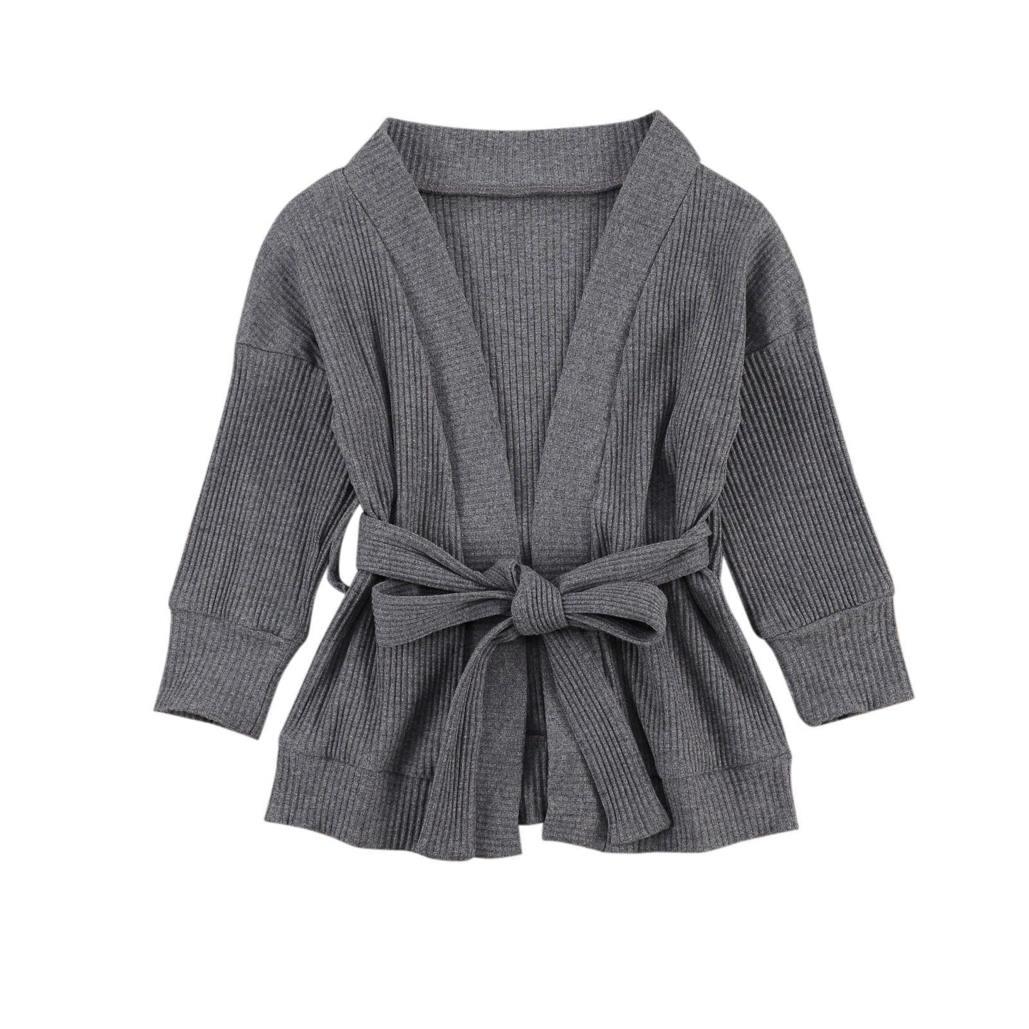 Toddler Girls Classic Cardigans Sweater With Belt    2-7Y