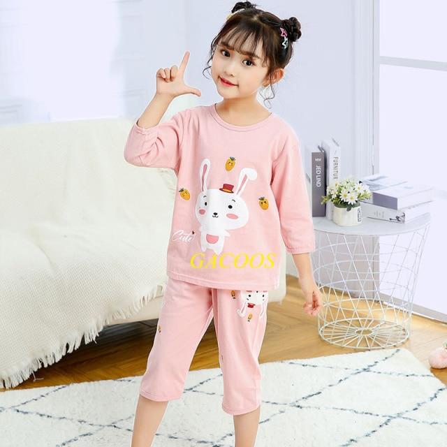 Toddler Girls Pajamas Short Sleeved  Sets For Kids 4 6 8 10 12 14 Years