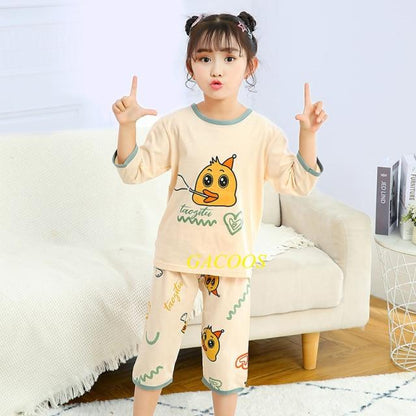 Toddler Girls Pajamas Short Sleeved  Sets For Kids 4 6 8 10 12 14 Years