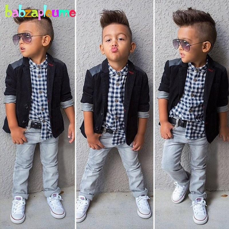 3pcs Toddler Gentleman Style set -Jacket+Shirt+Jeans
